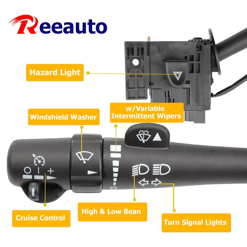 Reeauto Multi-Function Combination Turn Signal Switch Compatible with 2002-2009 Trailblazer Escalade Envoy 03-06 Silverado Tahoe Sierra Yukon Replaces# 12450067 D6299A SW3792 CBS1149 - Image 3